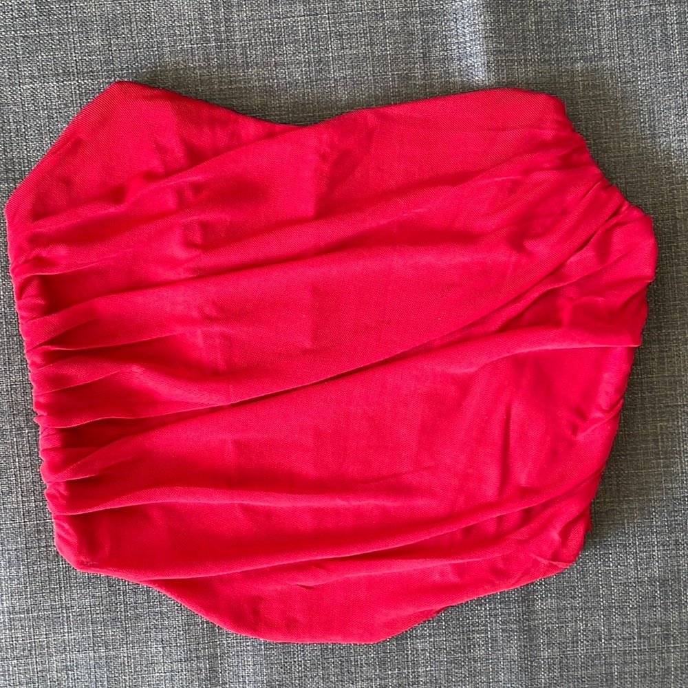 PARTHEA Zip Back Tube Mesh Top Burgundy Red Women’s XS